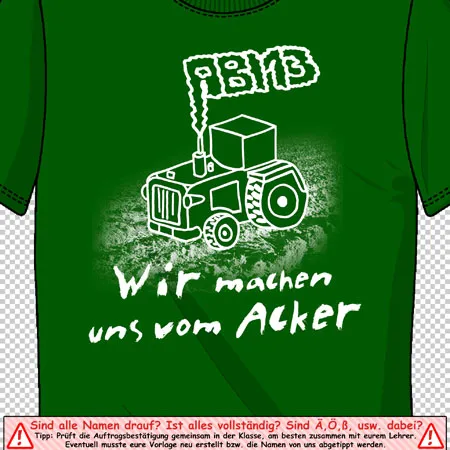 Wir machen uns vom acker