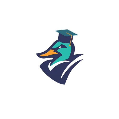 Logo mit Entenkopf im Absolventenhut innerhalb eines Kreises, Text "Abituri Enten Grad 2017".