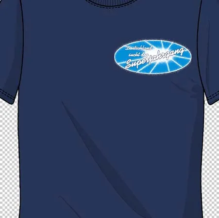 blaues_t_shirt_mit_slogan Deutschland sucht den Superjahrgang design