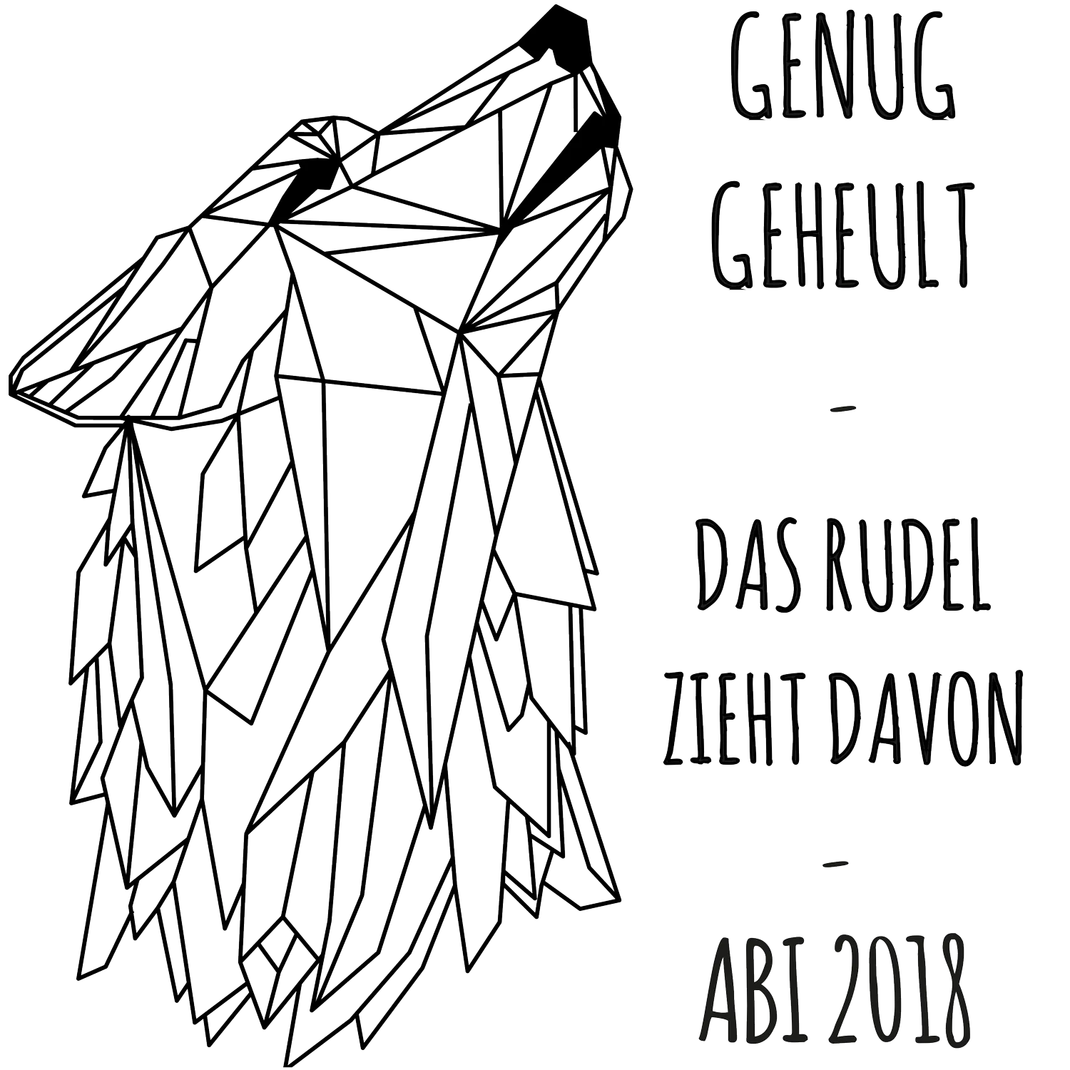 geometrischer_wolf_und_text_abi_2018 Wolfskopf Abi design