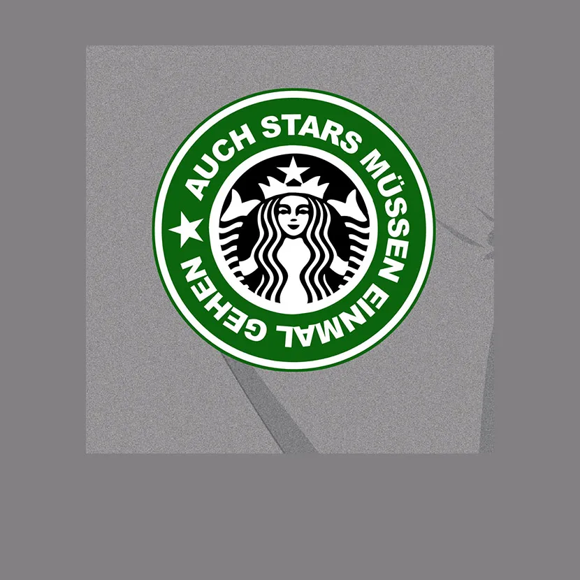parodierter_starbucks_sticker Auch Stars muessen einmal gehen design