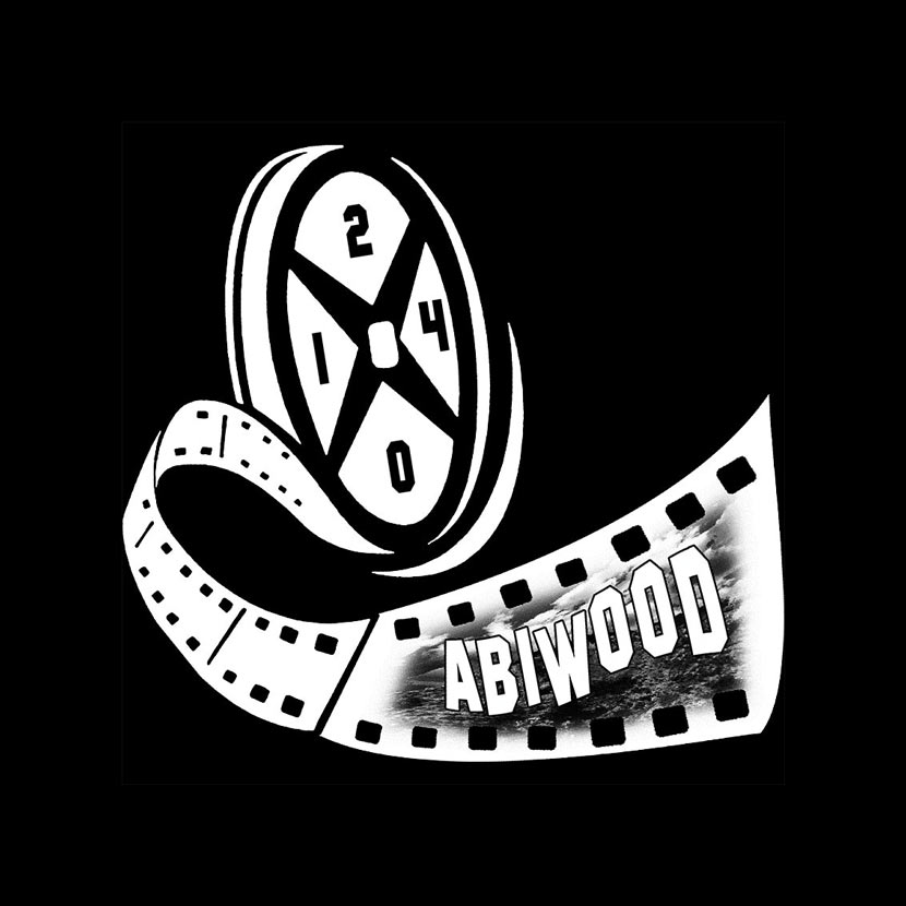 Grafik mit Filmrolle und Zahlen "240", umgeben von "ABIWOOD" Text auf dunklem Hintergrund.