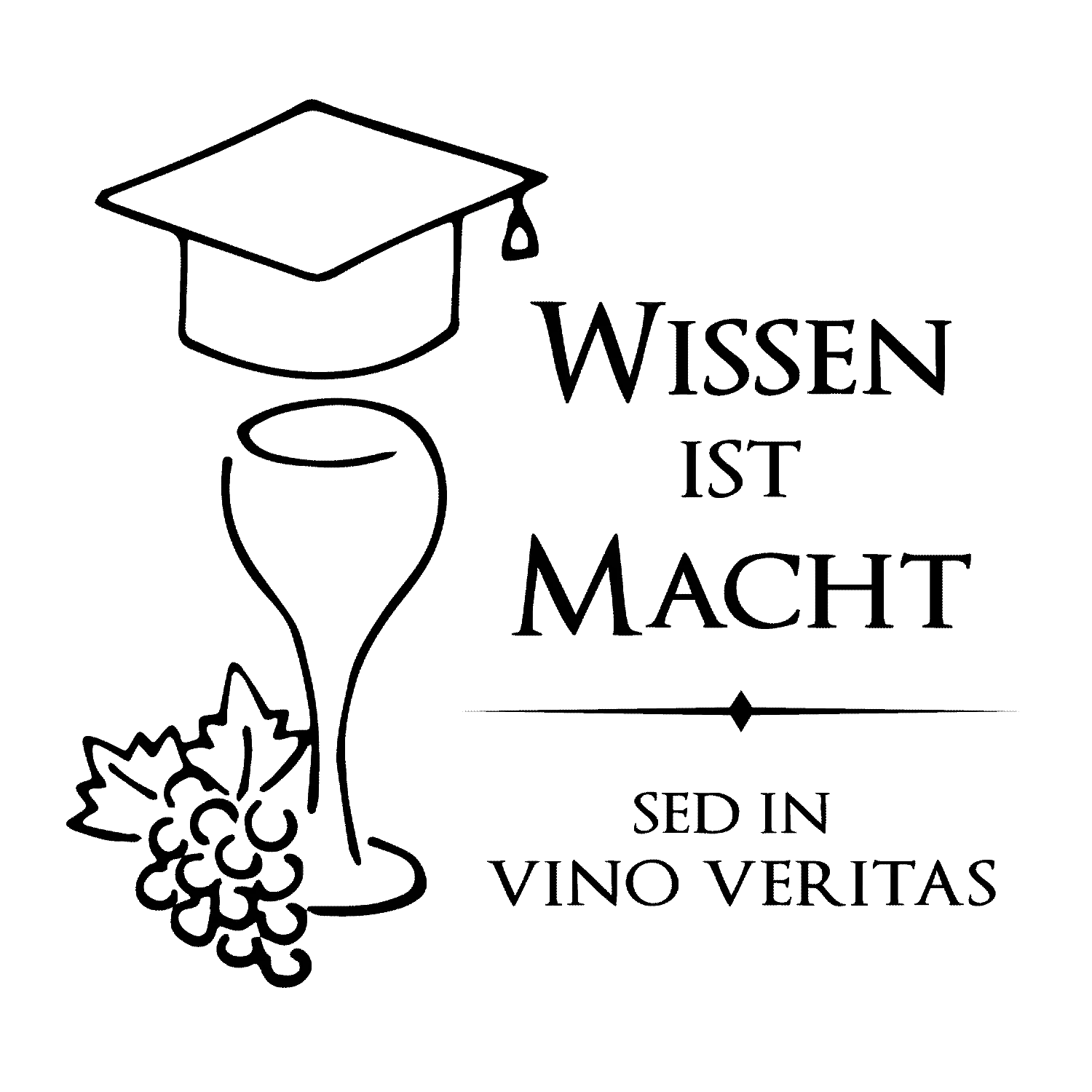 wissen_ist_macht_und_sed_in_vino_veritas Wissen ist Macht design
