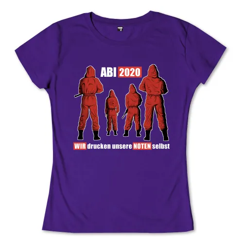 Fünf Personen in roter Kleidung, von hinten, mit den Texten "2020", "WIR", "NOTEN".