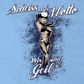 grafik_pinup_girl_text Scheiss auf Motto design