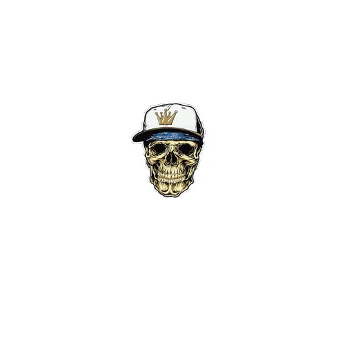 Grafik auf einem Shirt mit einem Totenkopf, der eine Kapitänsmütze trägt, umgeben von den Worten "BABA Abschluss 2020".