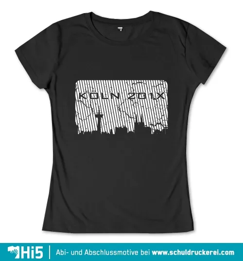 Abstraktes Bild von Köln Silhouette mit Strichcode und Jahr '20XX'.