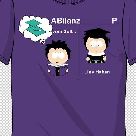 lila_tshirt_mit_cartoon_design Abilanz vom Soll ins Haben design