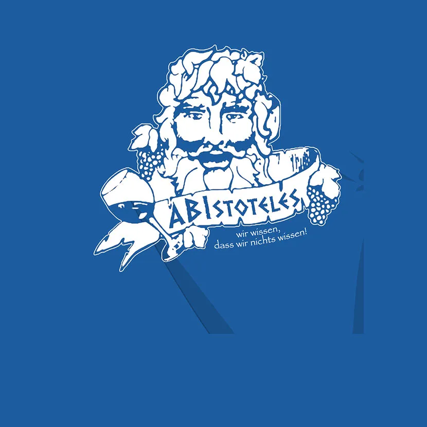 Aristoteles_Grafik_Blau Abistoteles wir wissen dass wir nichts wissen design