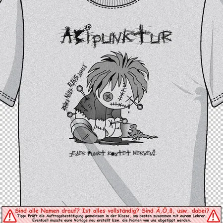 karikatur_auf_tshirt Abipunktur jeder punkt kostet nerven design