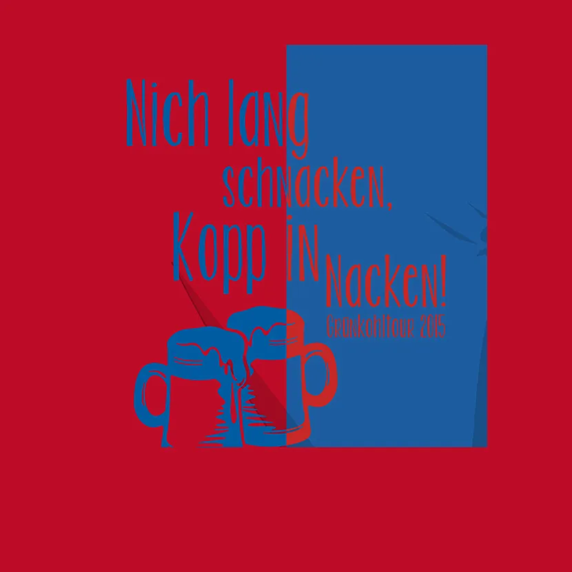 roter_und_blauer_Bierkrug_Grafik Nich lang schnacke Kopp in Nacken design