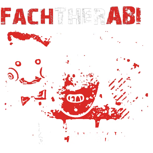 Design eines T-Shirts mit drei gruseligen Maskengesichtern und dem Text 'Fachtherabi 2017 - Wir verlassen die Anstalt'.
