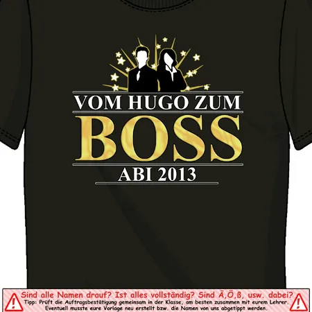 abschluss_t_shirt_design_2013 Vom Hugo zum Boss design