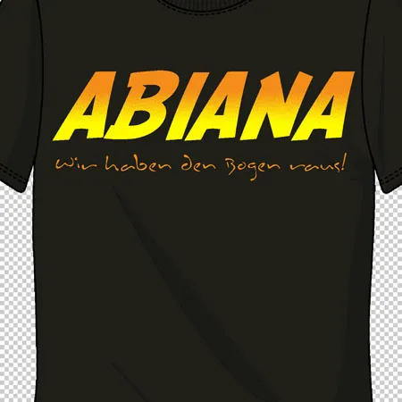 schwarzes_tshirt_mit_aufdruck_abiana Abiana Jones wir haben den Bogen raus design